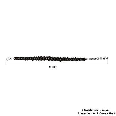 Elite Shungite Tumble Beaded Bracelet in Sterling Silver (6.50-8.50In) 57.00 ctw