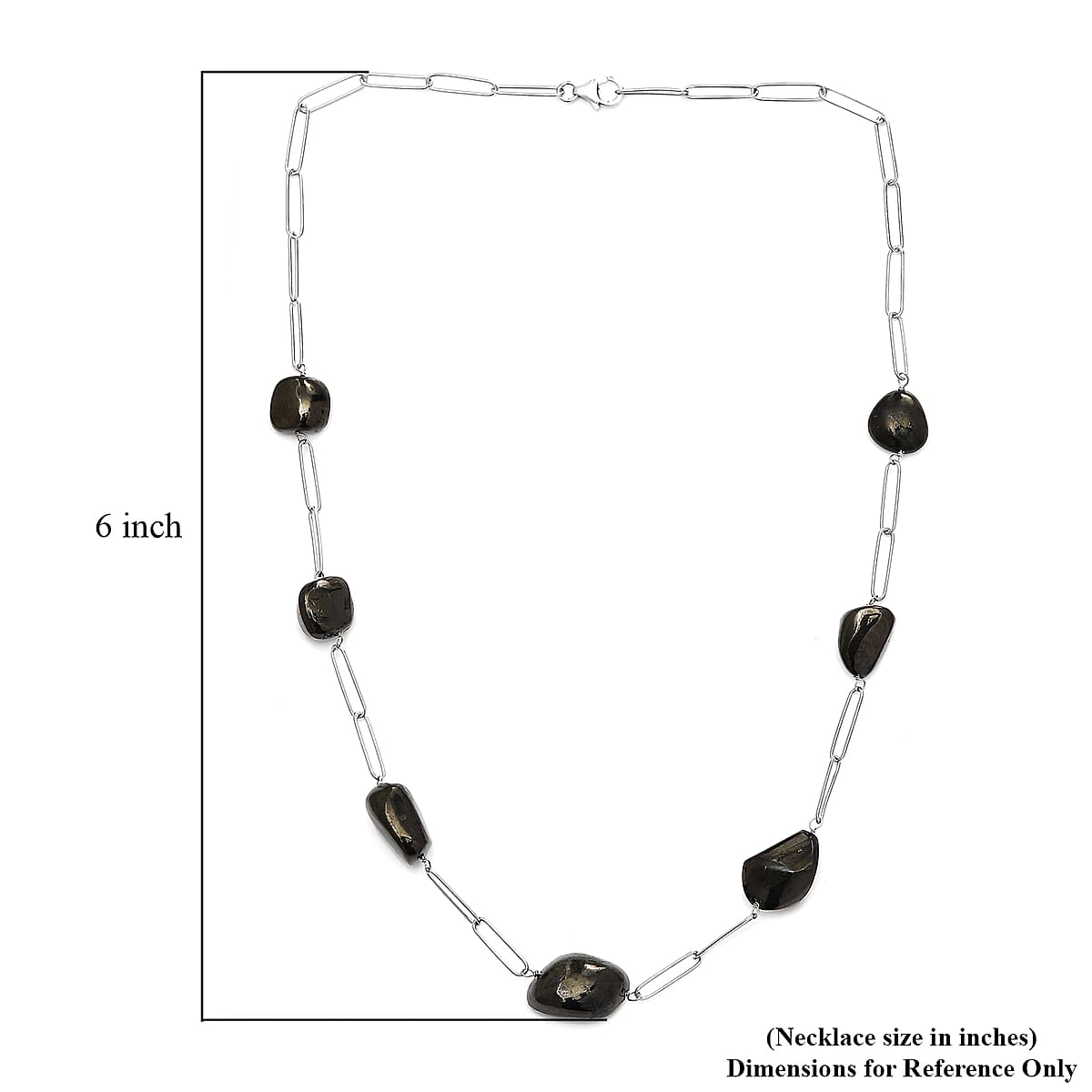 Elite Shungite Station Necklace 20 Inches in Sterling Silver 65.00 ctw image number 5