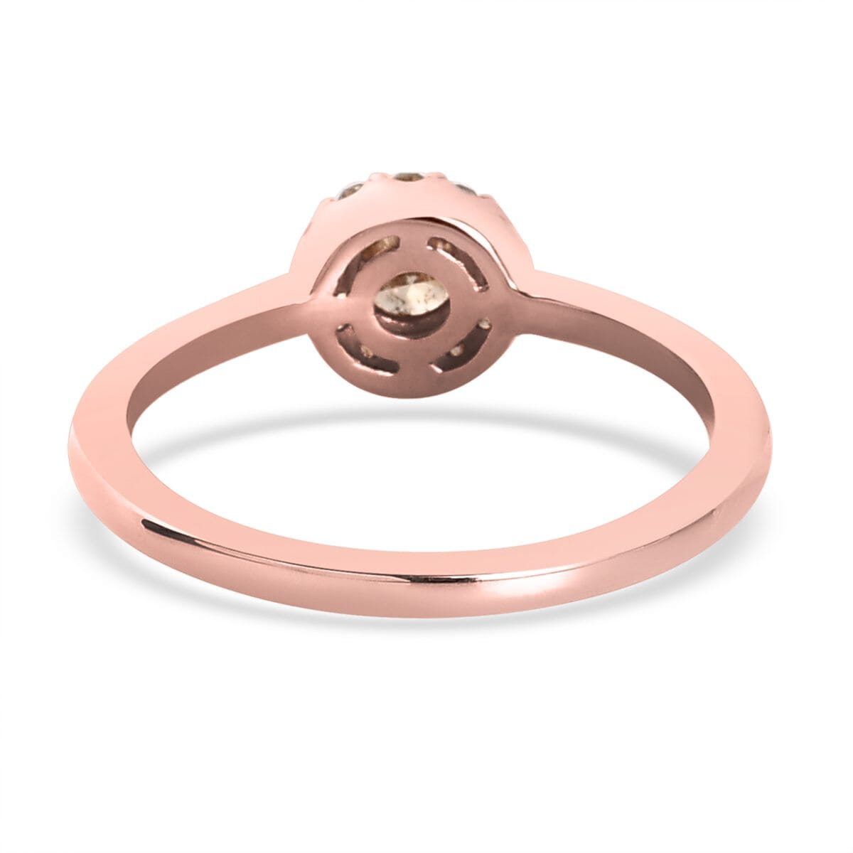 Natural Champagne Diamond Halo Ring in Vermeil Rose Gold Over Sterling Silver (Size 9.0) 0.50 ctw image number 4