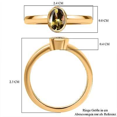 Natural Golden Tanzanite 0.61 ctw Ring in 18K Vermeil Yellow Gold Over Sterling Silver (Size 9.0)