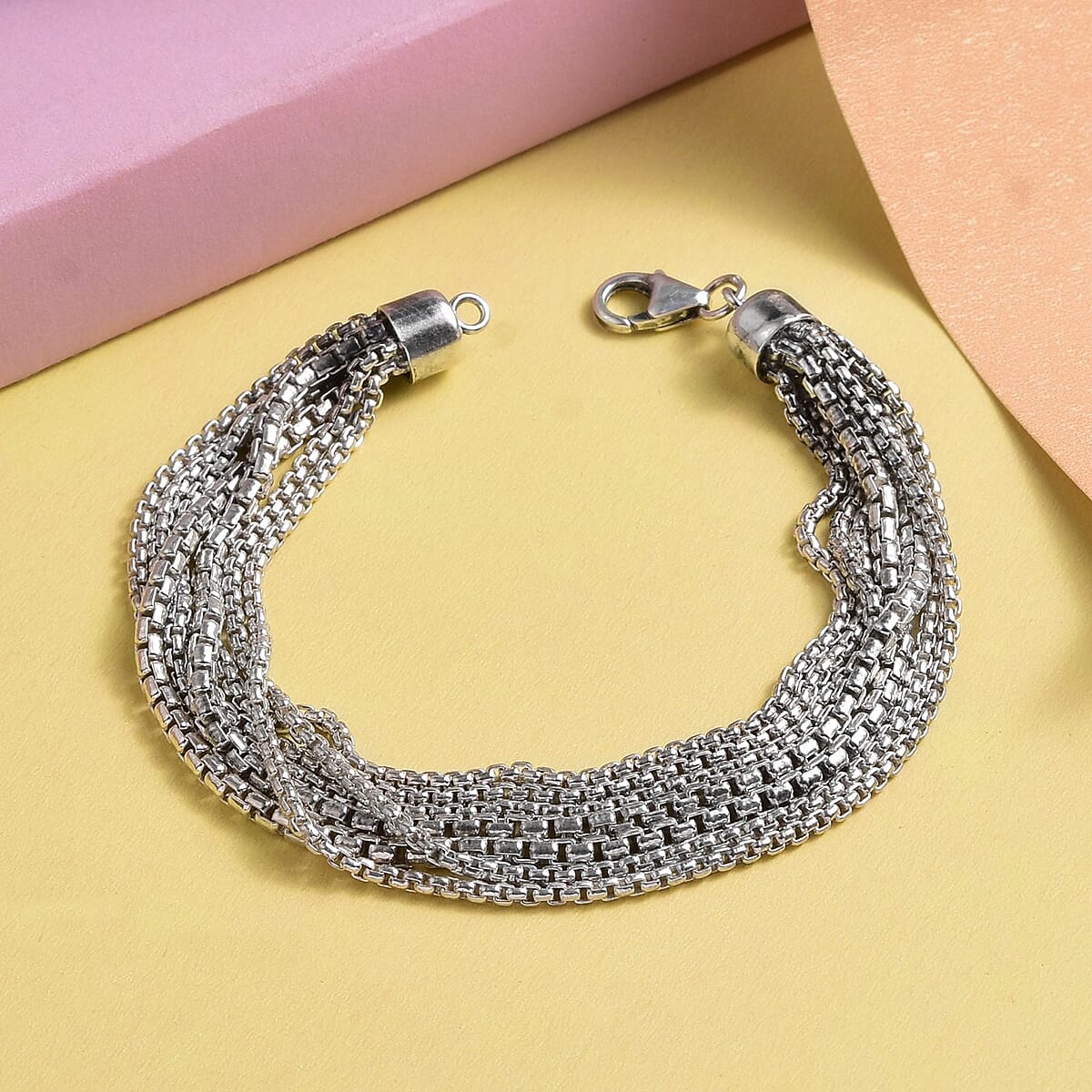 Artisan Crafted Sterling Silver Multi Layered Bracelet (7.25 In) 23.60 Grams image number 1