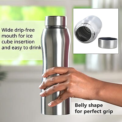 Homesmart Set of 2 Stainless Steel Belly Bottle -Silver (33.8 oz)