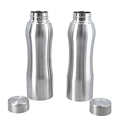 Homesmart Set of 2 Stainless Steel Belly Bottle -Silver (33.8 oz)