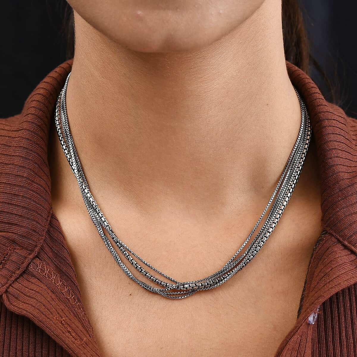 Artisan Crafted Sterling Silver Multi Layered Necklace 20 Inches 37.40 Grams image number 2