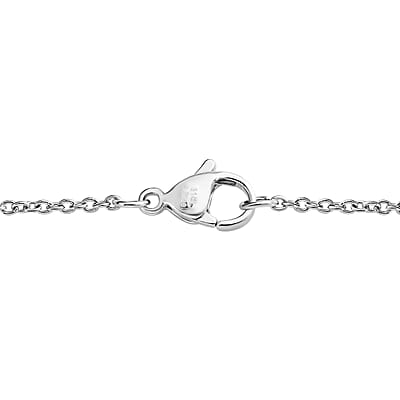 Made with Finest CZ Floral Necklace 20 Inches Platinum Over Sterling Silver and Stainless Steel 1.65 ctw