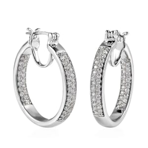 Karis Simulated Diamond Hoop Earrings in Platinum Bond 2.65 ctw