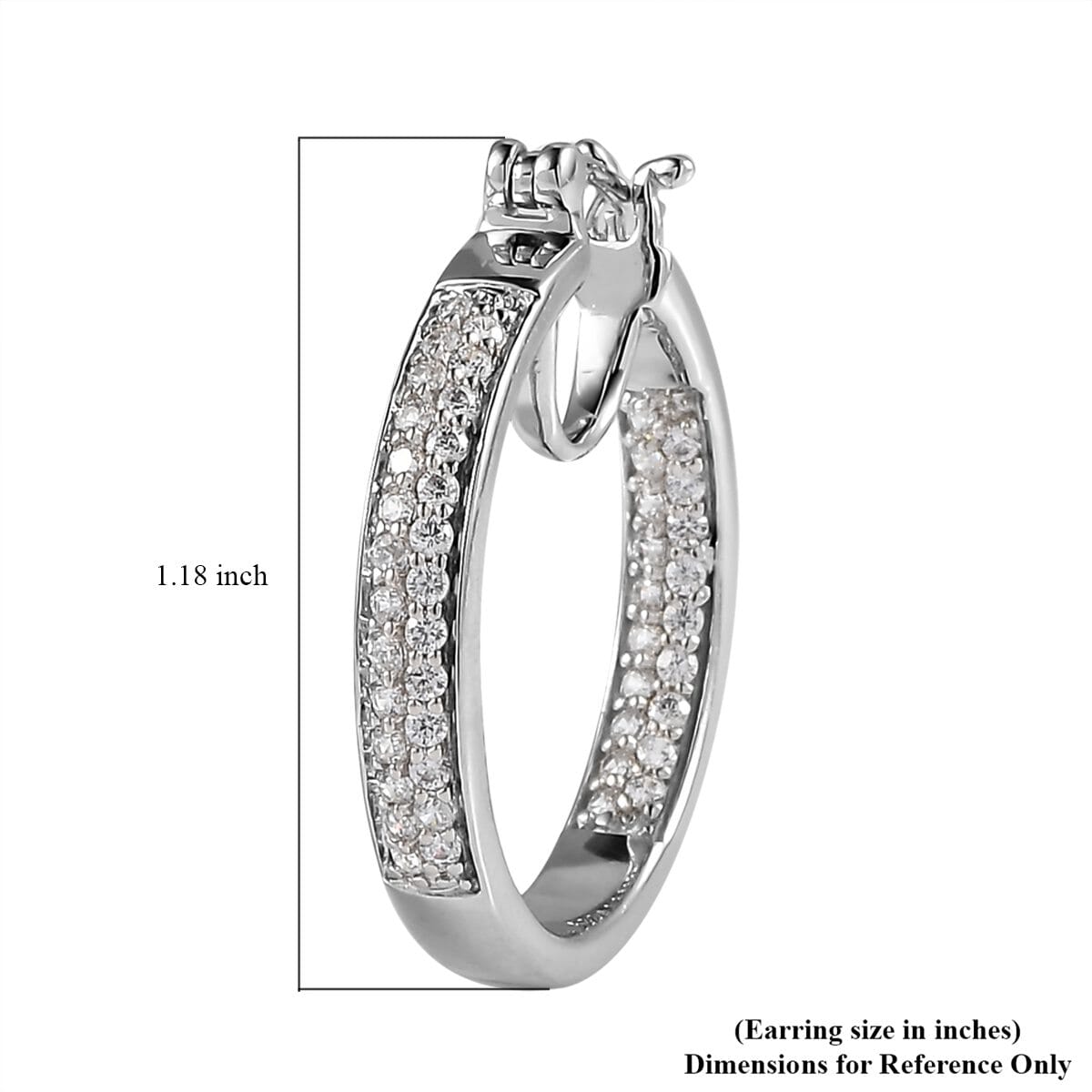 KARIS Simulated Diamond Hoop Earrings in Platinum Bond 2.65 ctw image number 4