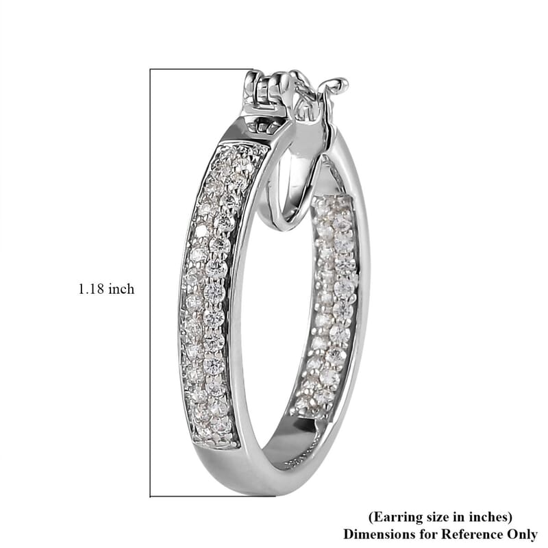 Karis Simulated Diamond Hoop Earrings in Platinum Bond 2.65 ctw
