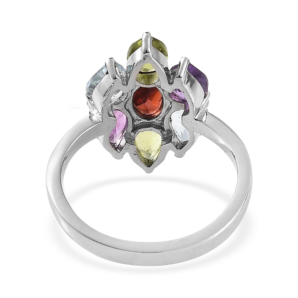 Multi Gemstone Ring in Stainless Steel (Size 8.0) 2.60 ctw image number 4