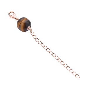 Yellow Tiger's Eye Magnetic Lock with 2 Inch Extender Chain and Lobster Lock in 14K RG Over Sterling Silver 2.00 ctw , Chain Extender , Sterling Silver Necklace Extender