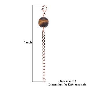 Yellow Tiger's Eye Magnetic Lock with 2 Inch Extender Chain and Lobster Lock in 14K RG Over Sterling Silver 2.00 ctw , Chain Extender , Sterling Silver Necklace Extender