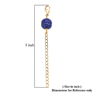 Lapis Lazuli Magnetic Lock with 2 Inches Extender Chain and and Lobster Lock in 14K YG Over Sterling Silver 2.00 ctw , Chain Extender , Sterling Silver Necklace Extender