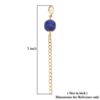 Lapis Lazuli Magnetic Lock with 2 Inches Extender Chain and and Lobster Lock in 14K YG Over Sterling Silver 2.00 ctw , Chain Extender , Sterling Silver Necklace Extender