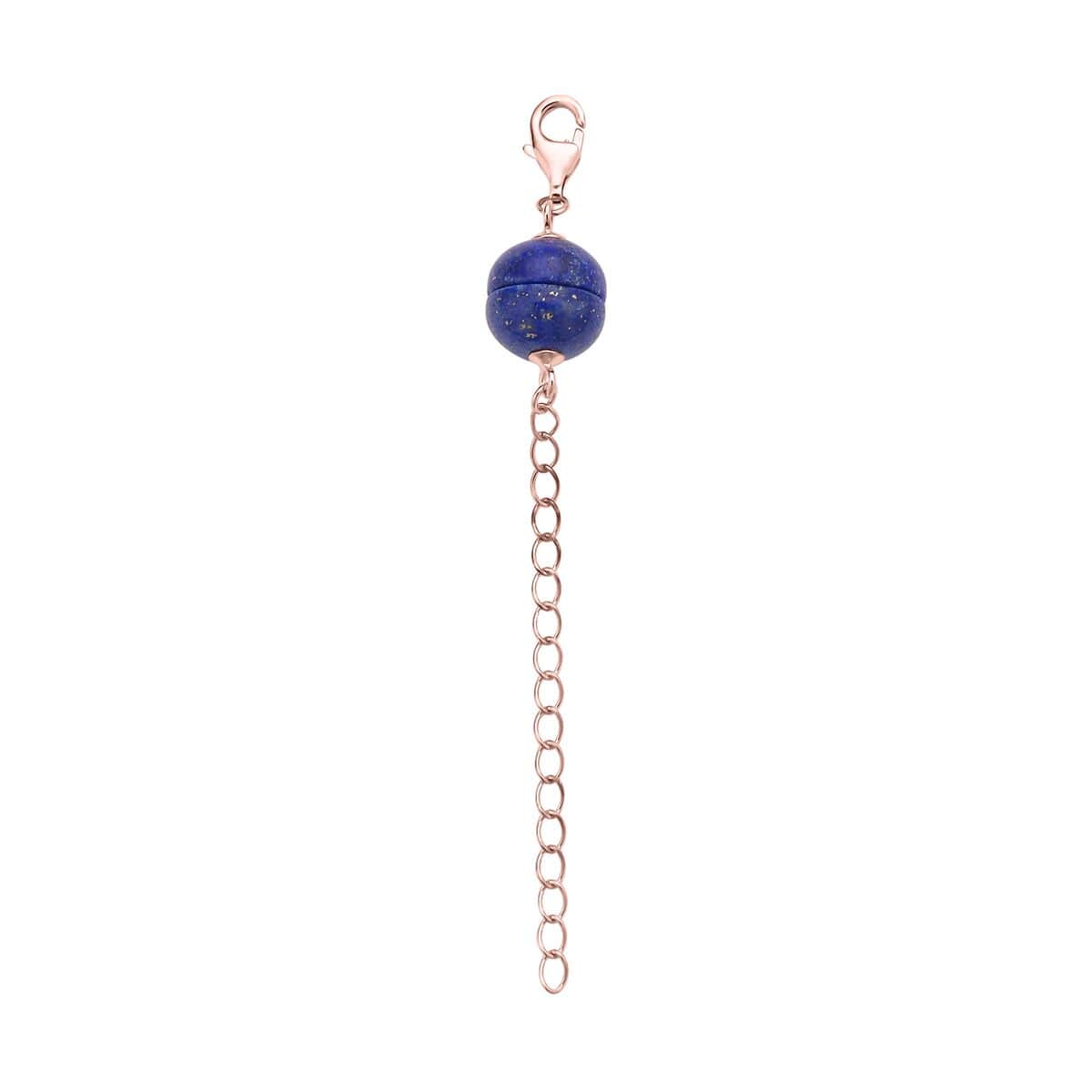 Lapis Lazuli Magnetic Lock with 2 Inches Extender Chain and and Lobster Lock in 14K RG Over Sterling Silver 2.00 ctw , Chain Extender , Sterling Silver Necklace Extender image number 0