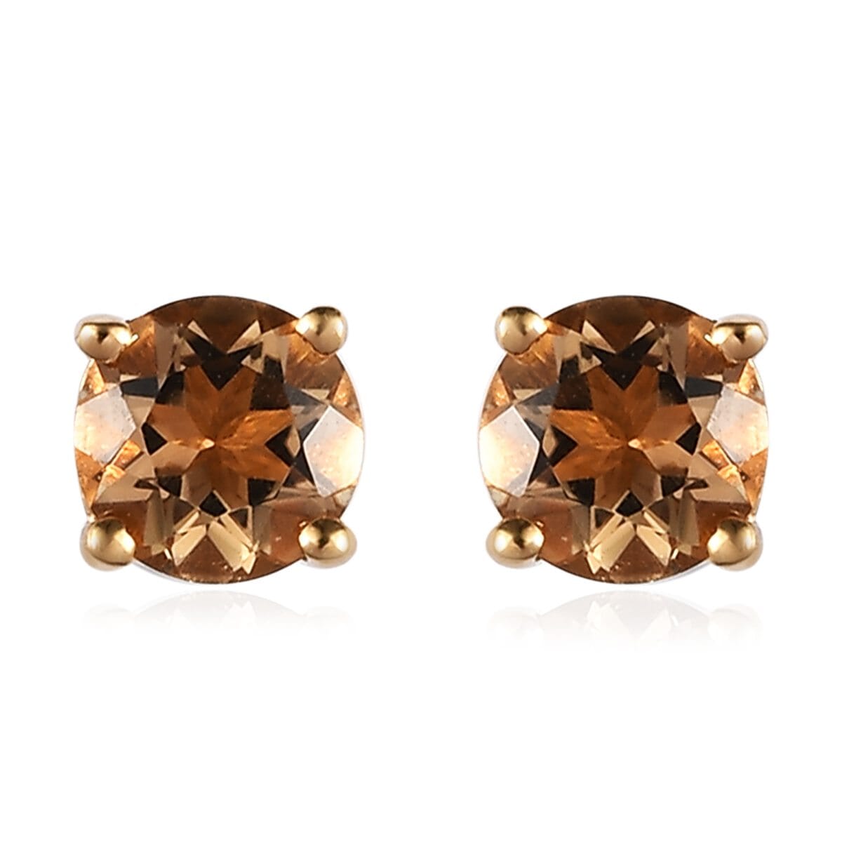 Golden Scapolite Solitaire Stud Earrings in Vermeil Yellow Gold Over Sterling Silver 0.75 ctw image number 0