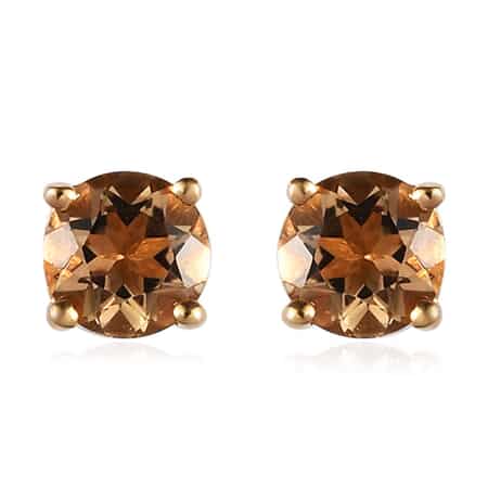 Golden Scapolite Solitaire Stud Earrings in Vermeil Yellow Gold Over Sterling Silver 0.75 ctw image number 0