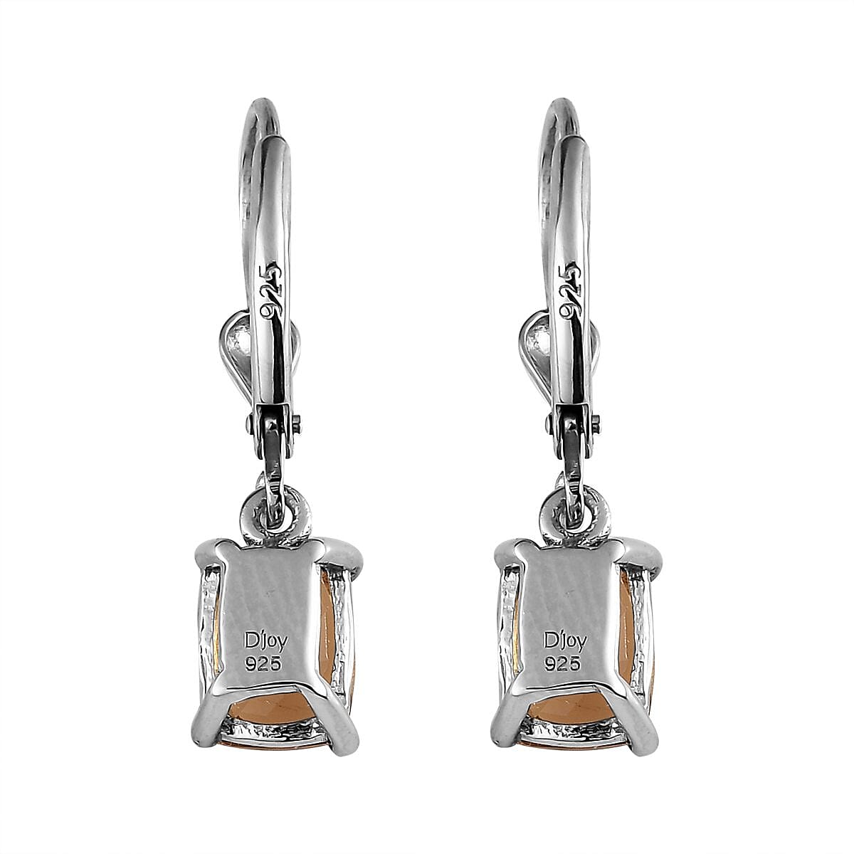 Golden Scapolite Lever Back Earrings in Platinum Over Sterling Silver 2.40 ctw