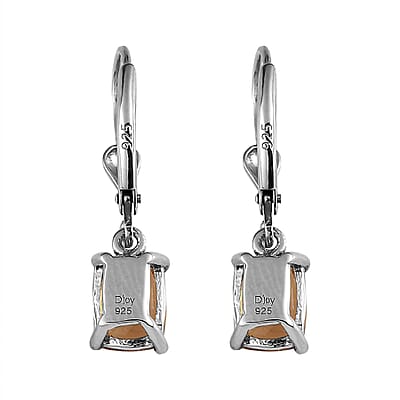 Golden Scapolite Lever Back Earrings in Platinum Over Sterling Silver 2.40 ctw