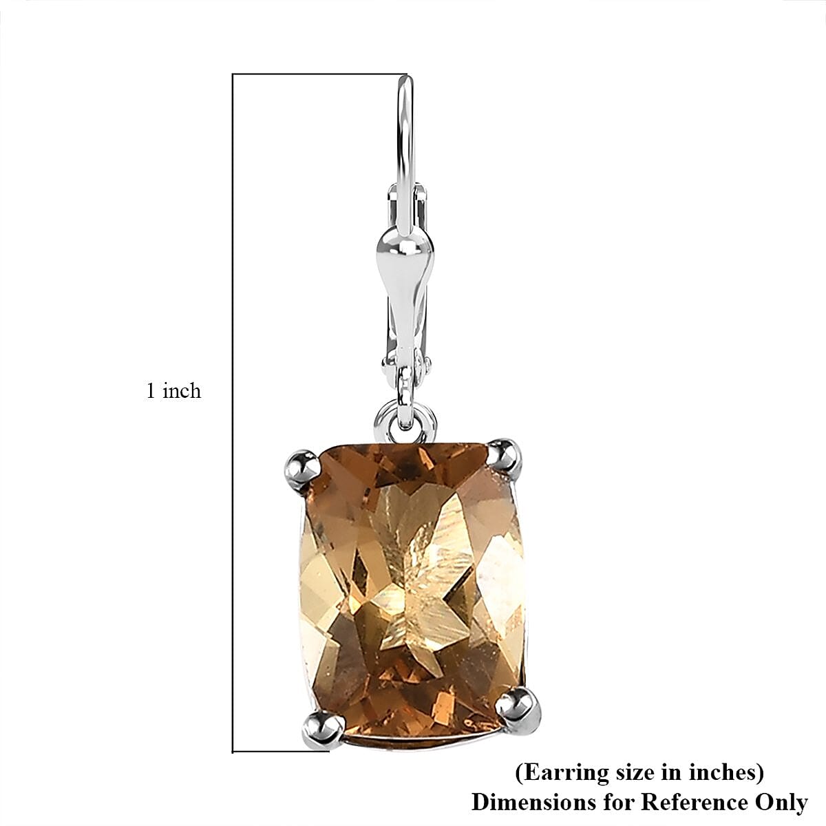 Golden Scapolite Lever Back Earrings in Platinum Over Sterling Silver 2.40 ctw