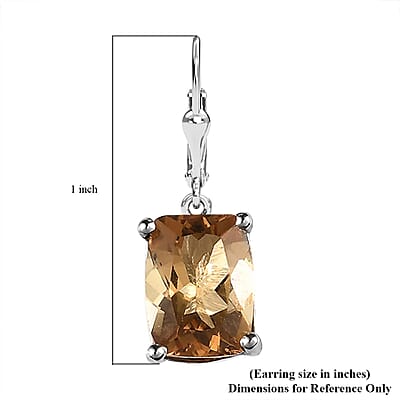 Golden Scapolite Lever Back Earrings in Platinum Over Sterling Silver 2.40 ctw