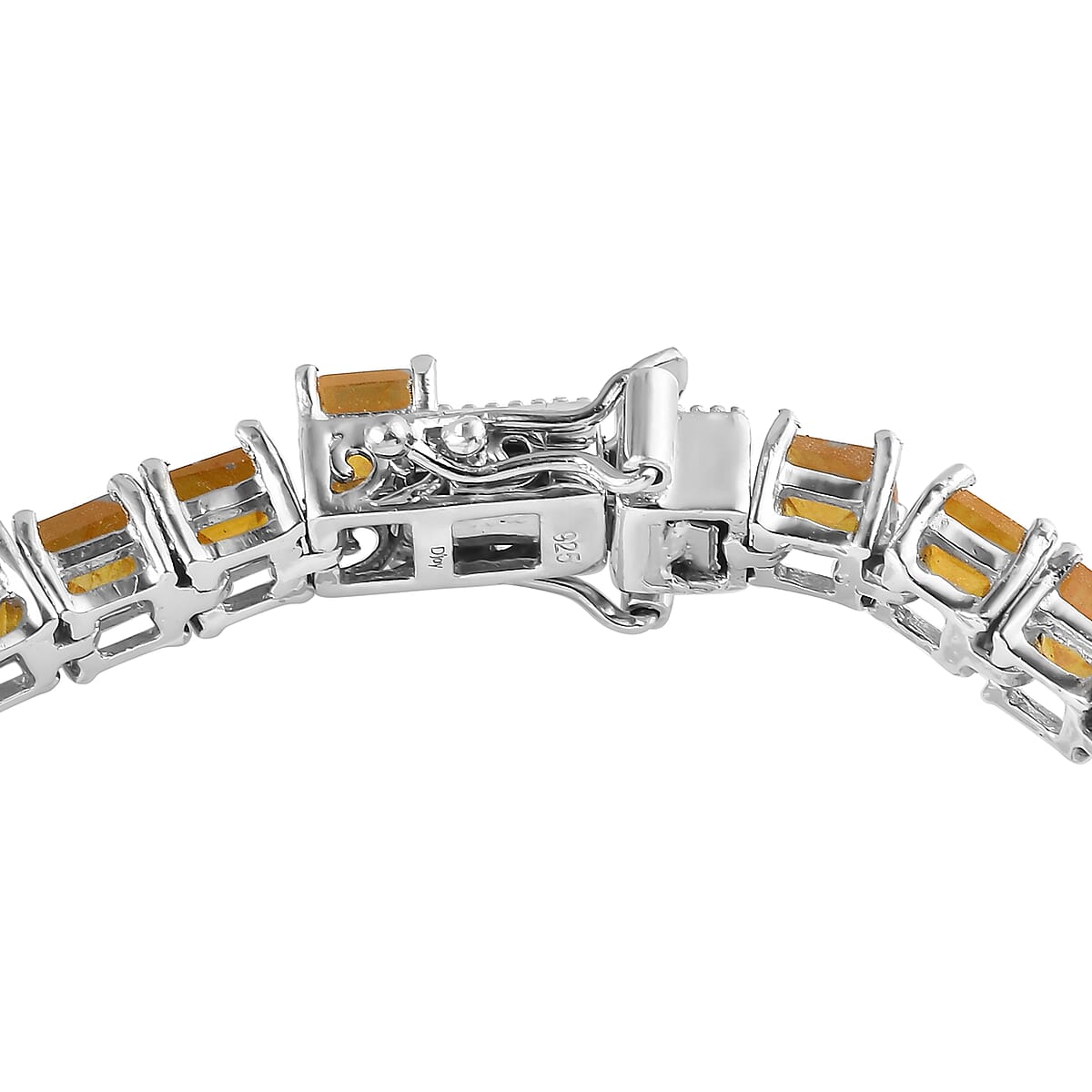 Yellow Sapphire (FF) Tennis Bracelet in Platinum Over Sterling Silver (8.00 In) 22.00 ctw image number 3