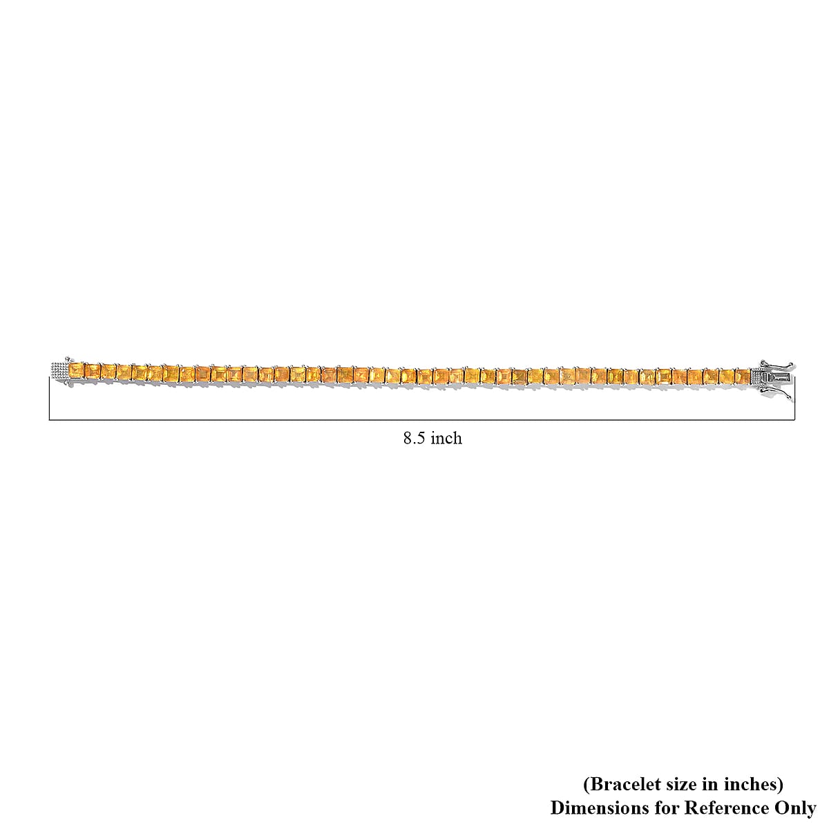 Yellow Sapphire (FF) Tennis Bracelet in Platinum Over Sterling Silver (8.00 In) 22.00 ctw image number 4