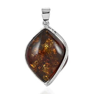 Baltic Amber Pendant in Sterling Silver