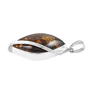Baltic Amber Pendant in Sterling Silver