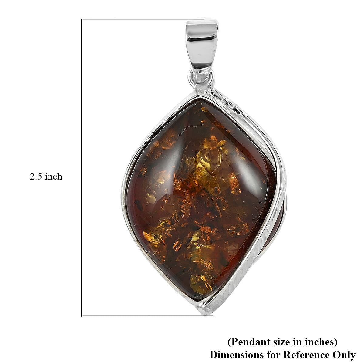 Baltic Amber Pendant in Sterling Silver image number 3