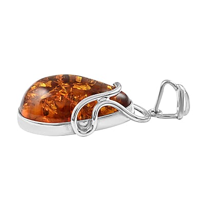 Timeless Baltic Amber Pendant in Sterling Silver