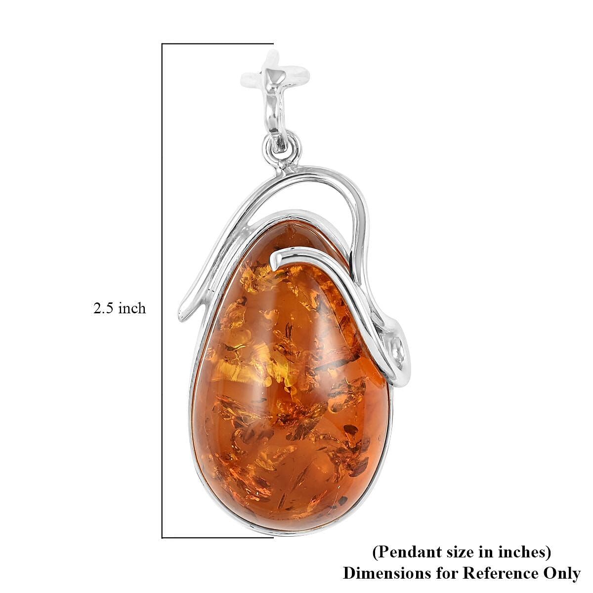 Timeless Baltic Amber Pendant in Sterling Silver