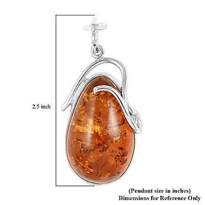 Timeless Baltic Amber Pendant in Sterling Silver