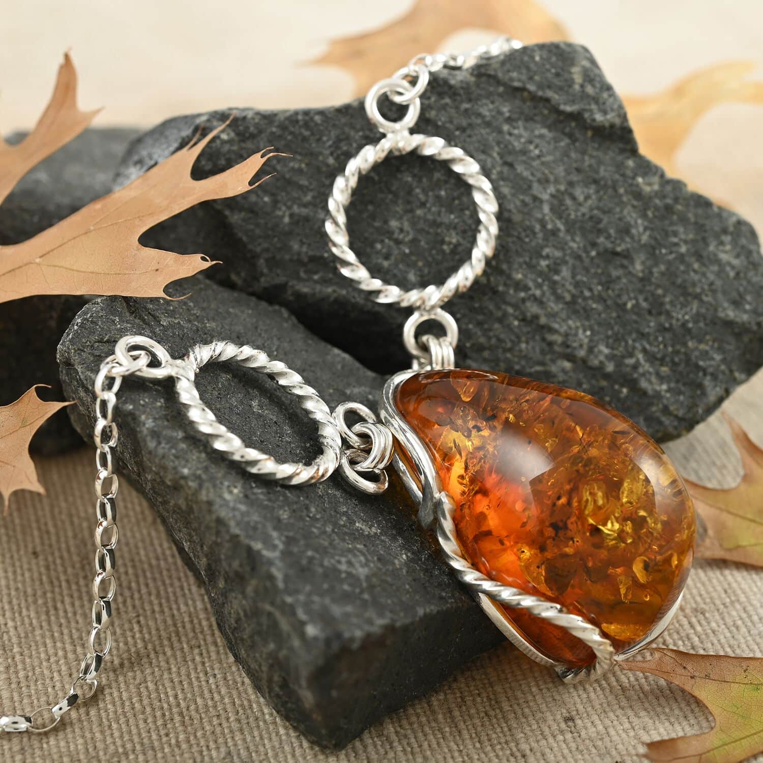 Sterling silver online amber pendant