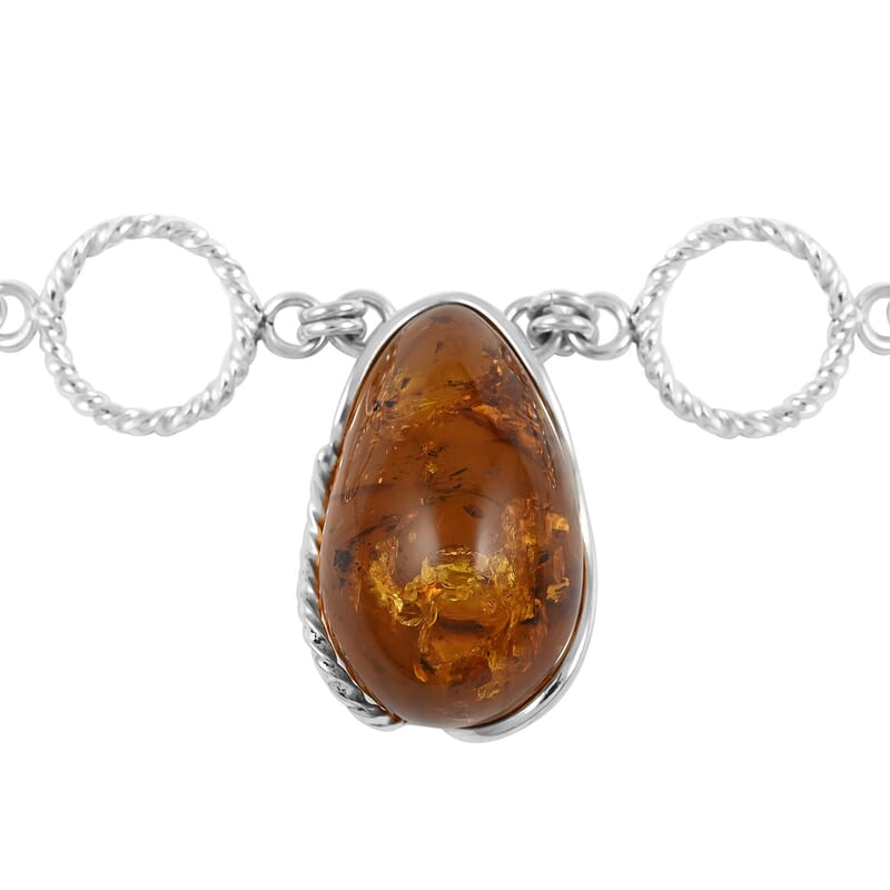 Baltic Amber Necklace 20 Inches in Sterling Silver