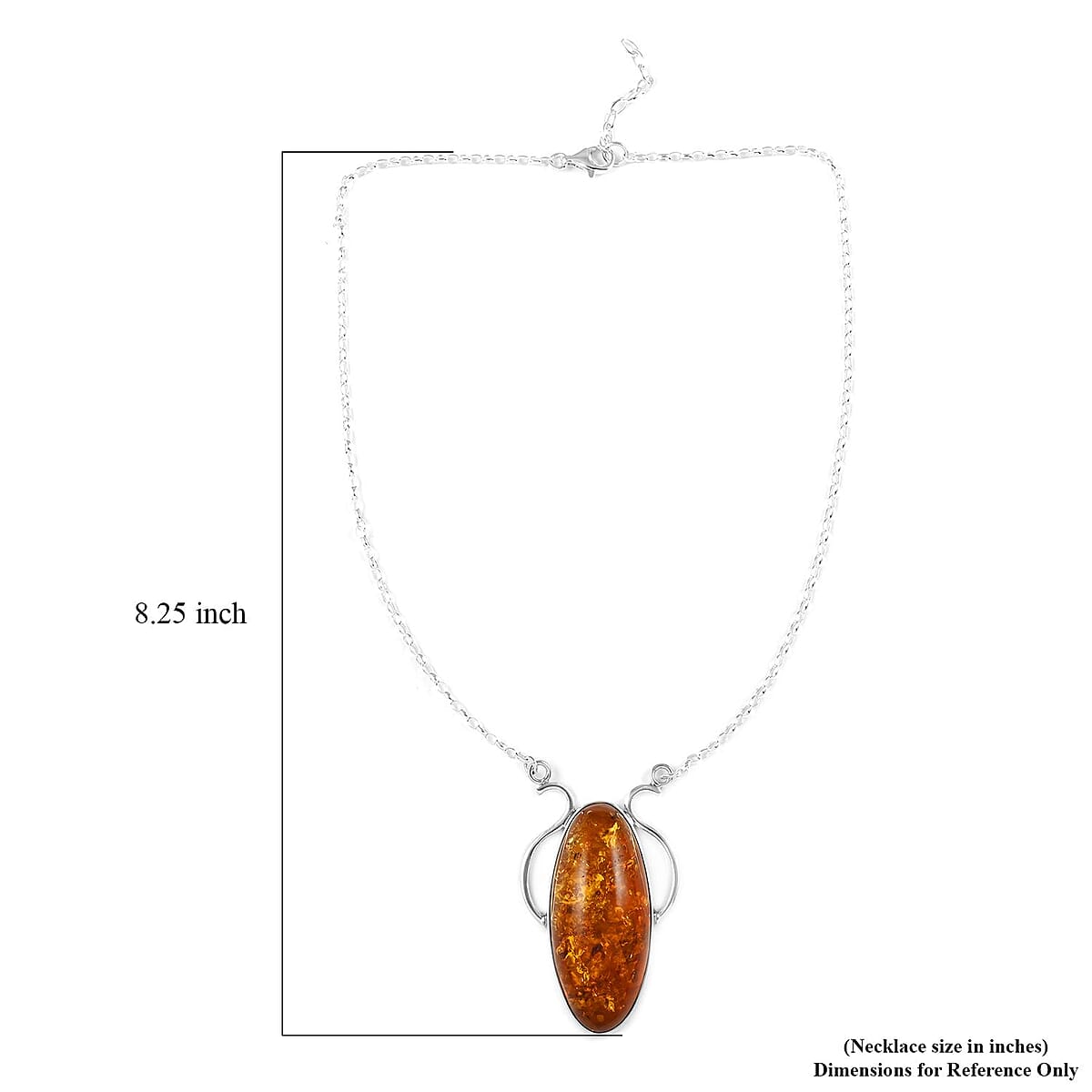 Baltic Amber Necklace 20 Inches in Sterling Silver image number 4