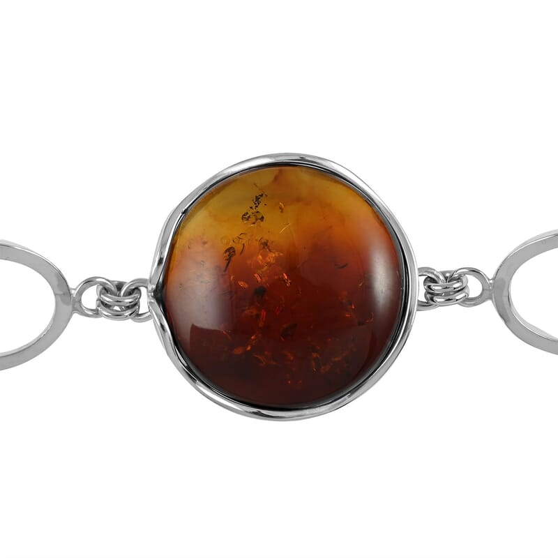 Baltic Amber Toggle Clasp Bracelet in Sterling Silver (7.00 In)