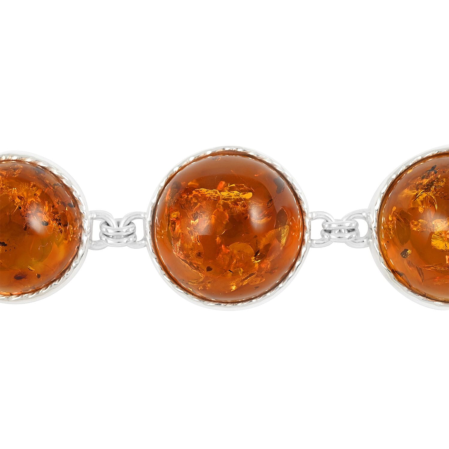 Baltic Amber Bracelet in Sterling Silver (7.50 In)