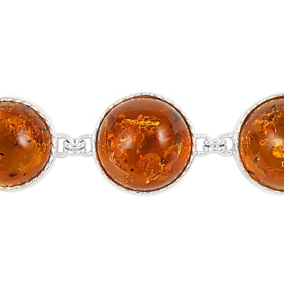 Baltic Amber Bracelet in Sterling Silver (7.50 In)