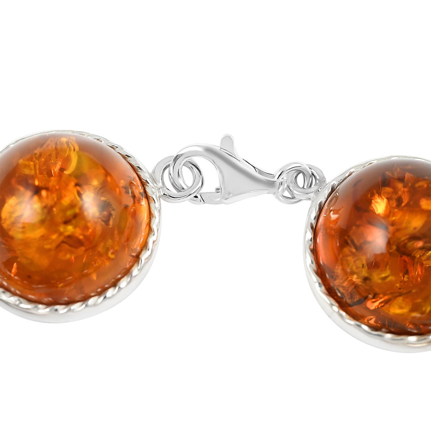 Baltic Amber Bracelet in Sterling Silver (7.50 In)