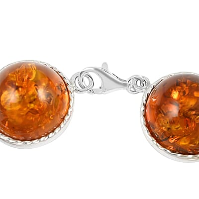 Baltic Amber Bracelet in Sterling Silver (7.50 In)