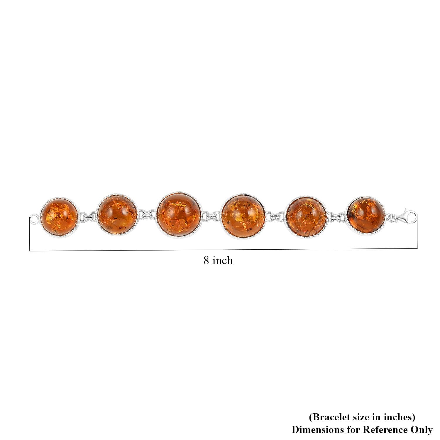 Baltic Amber Bracelet in Sterling Silver (7.50 In)