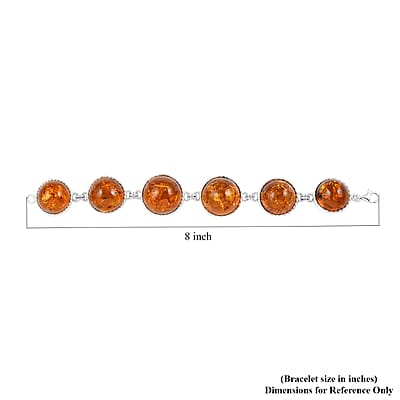 Baltic Amber Bracelet in Sterling Silver (7.50 In)