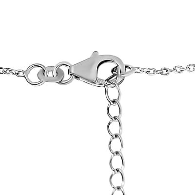 Ambanja Demantoid Garnet and White Zircon 5.75 ctw Necklace 18 Inches in Platinum Over Sterling Silver