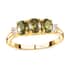 Luxoro 10K Yellow Gold Premium Ambanja Demantoid Garnet and Diamond 3 Stone Ring (Size 6.0) 1.50 ctw image number 0