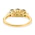 Luxoro 10K Yellow Gold Premium Ambanja Demantoid Garnet and Diamond 3 Stone Ring (Size 6.0) 1.50 ctw image number 4