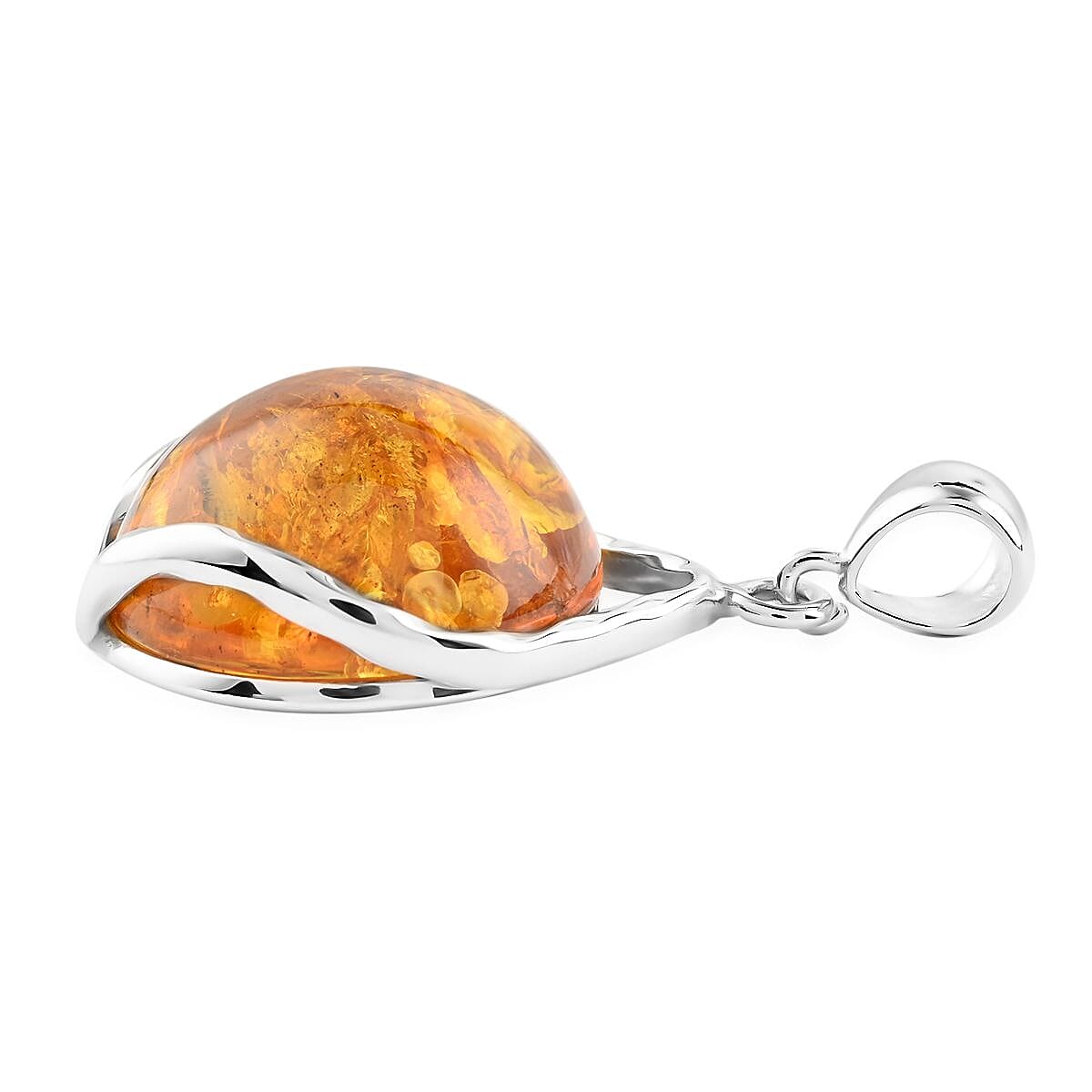 Baltic Amber Pendant in Sterling Silver image number 2