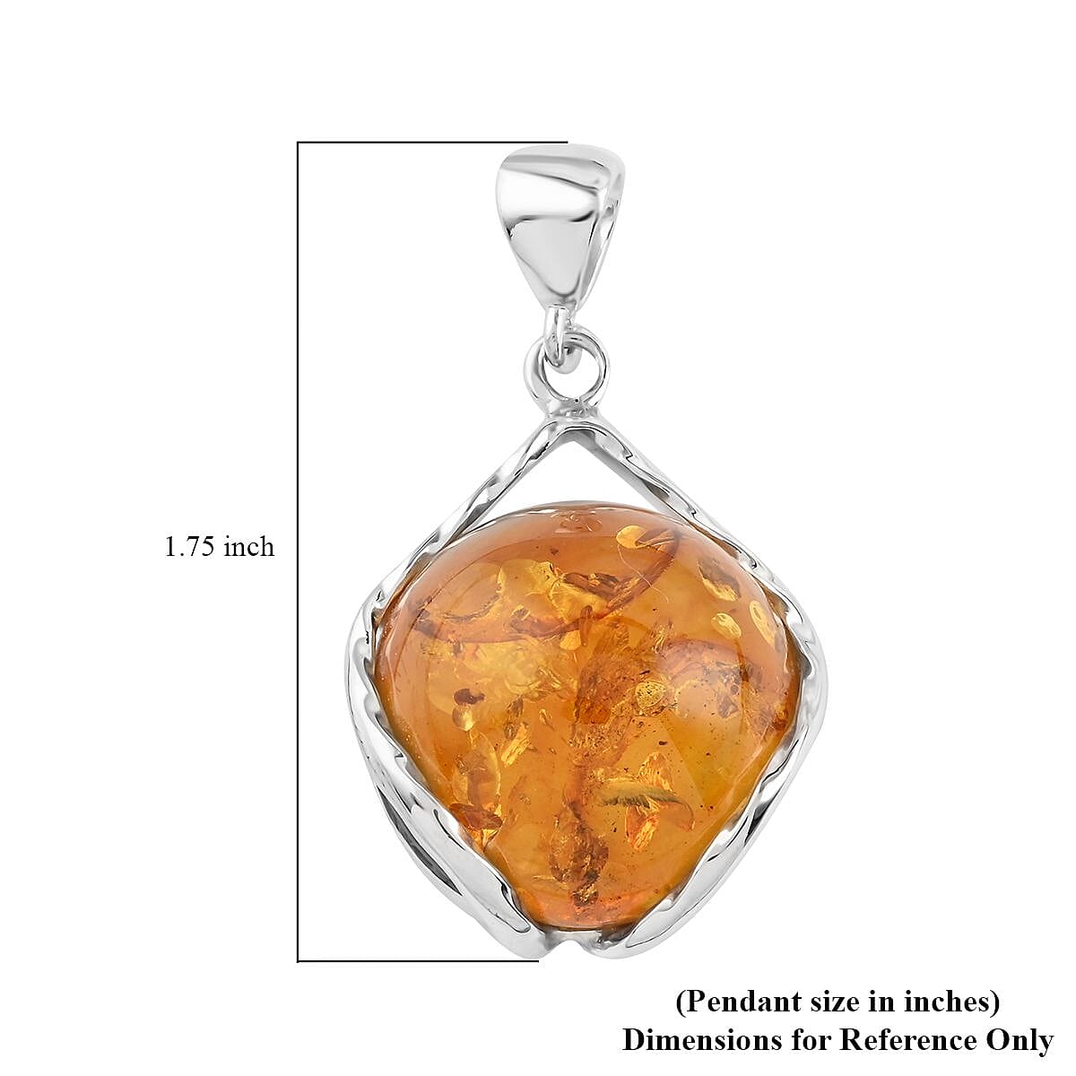 Baltic Amber Pendant in Sterling Silver image number 3