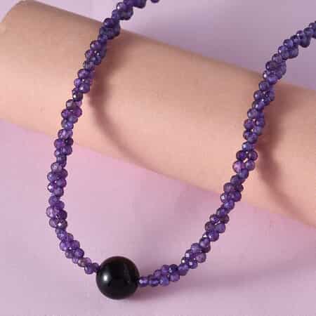 SS Amethyst 3 Strand Beaded Necklace