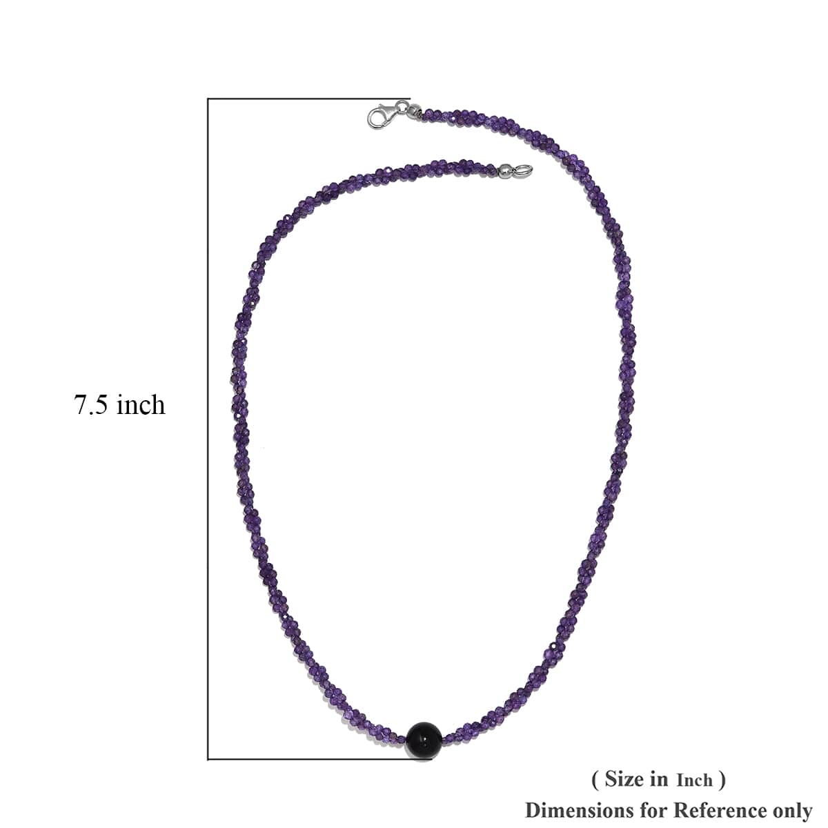 Blue Agate and Amethyst Beaded Necklace 20 Inches in Platinum Over Sterling Silver 53.20 ctw image number 5