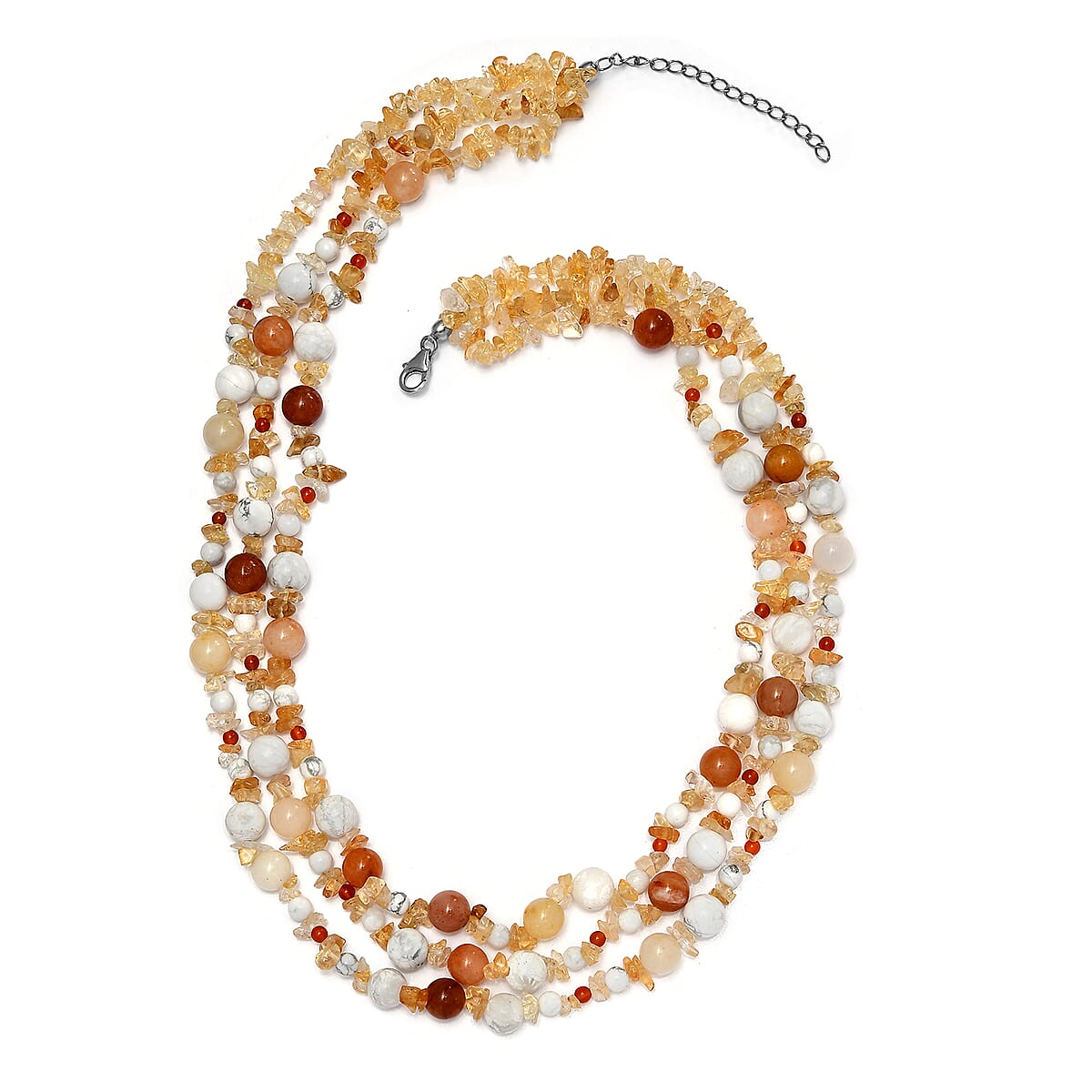 Multi Gemstone Necklace 18 Inches in Platinum Over Sterling Silver 375.90 ctw image number 0